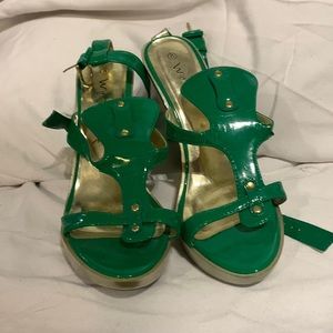 Green womens heels